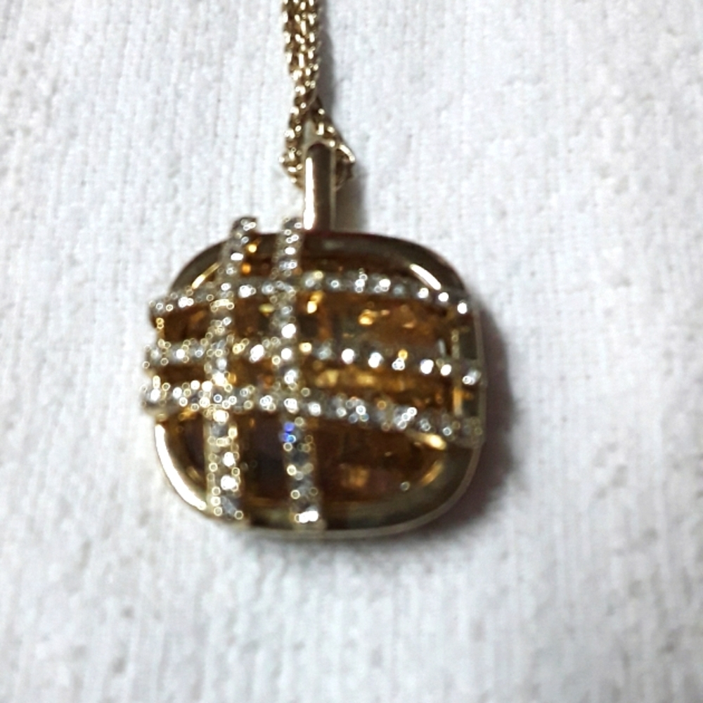 NWOT Melanie Lyne 16" goldtone/faux diamonds necklace
